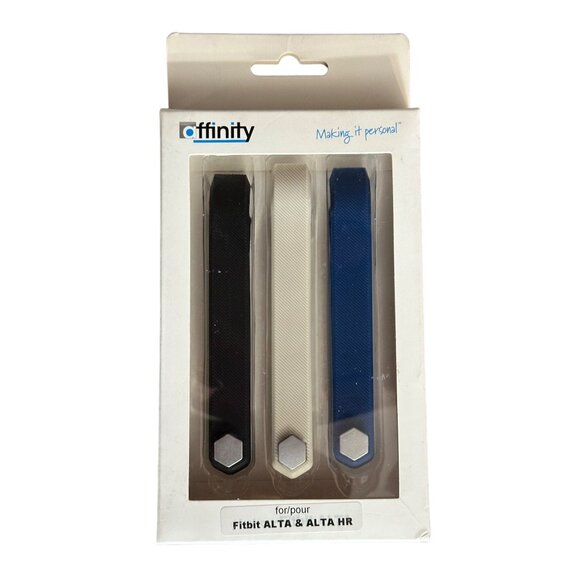 Affinity Fitbit Alta and Alta HR Bracelet Wristband Replacement Black White Blue - Picture 1 of 7